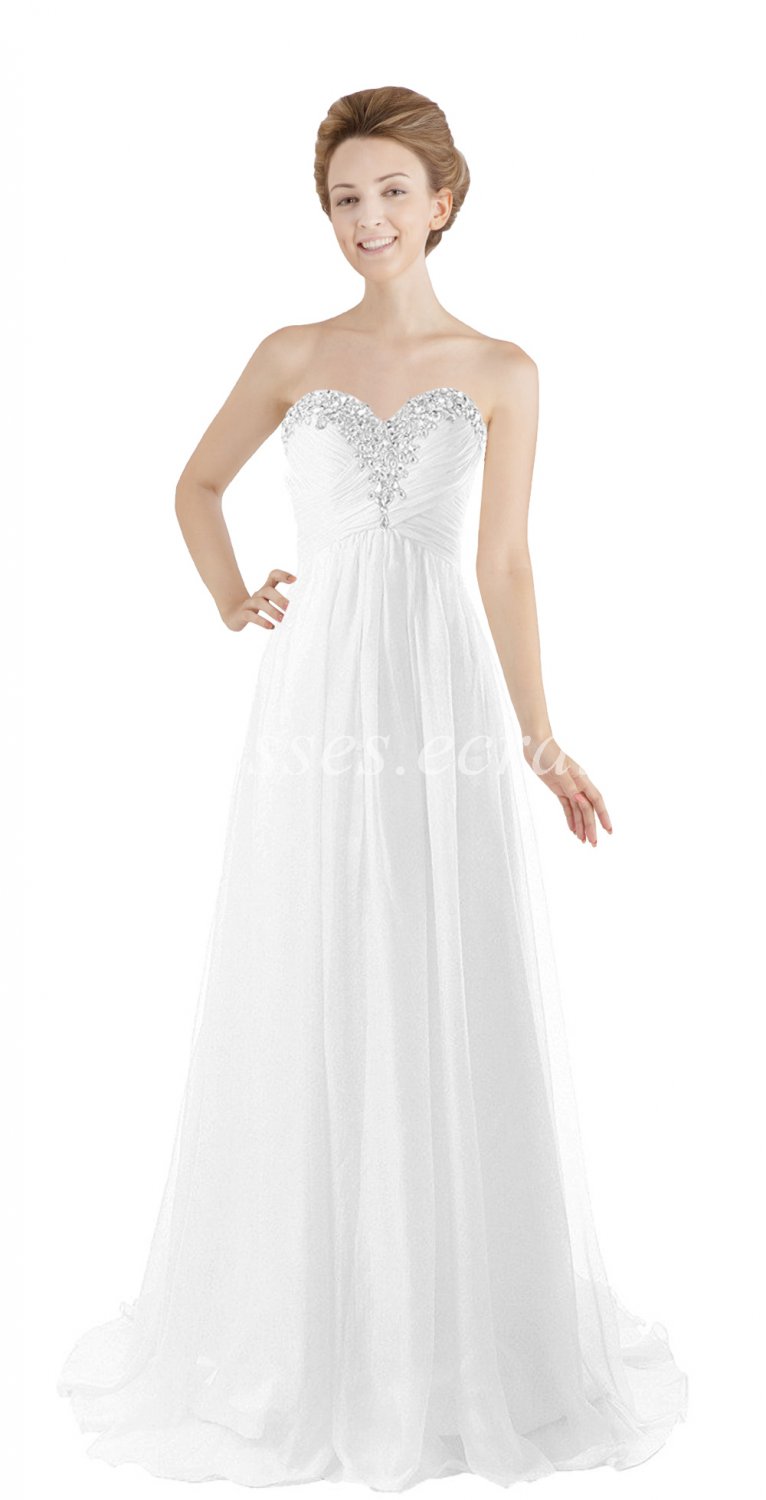 Stunning Chiffon Plus Size Wedding Dress With Handmade Work