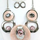 Pink and Silver Large Necklace Set