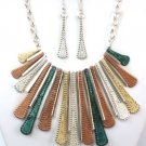 Silver, Gold, Copper, Turquoise Necklace Set