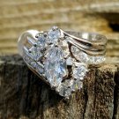 .925 Sterling Silver Wedding Ring Set CZ Engagement Bridal Ladies Size 5 New w02