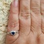 .925 Sterling Silver Ring size 3 Heart Baby Kids Blue Sapphire Midi Ladies New