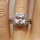 925 Sterling Silver Wedding Ring Set CZ Engagement Bridal Halo New Size 8 w47