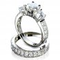.925 Sterling Silver Wedding Set CZ Engagement ring Bridal Size 4-11 New z28