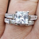 .925 Sterling Silver Wedding Ring Set CZ Engagement Size 6 Ladies Bridal New w03