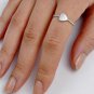 .925 Sterling Silver Ring size 6 CZ Heart Midi Ladies Knuckle Fashion New x67