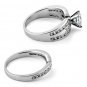 .925 Sterling Silver Wedding ring set size 6 CZ Engagement Bridal Ladies New w04