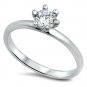 .925 Sterling Silver ring CZ Engagement Wedding Ladies Bridal size 5-10 New