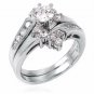 .925 Sterling Silver Wedding Ring set Size 6 CZ Engagement Bridal Ladies New w31