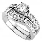 .925 Sterling Silver wedding set CZ Engagement Ring size 5-10 Bridal Ladies New