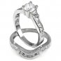 .925 Sterling Silver wedding set CZ Engagement Ring size 5-10 Bridal Ladies New