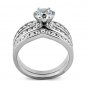 925 Sterling Silver Wedding Ring Set CZ Round Cut Engagement Size 7 New w04