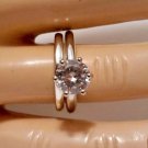 .925 Sterling Silver Wedding Set CZ Engagement Ring RoundCut Size 10 New w87