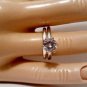 .925 Sterling Silver Wedding Set CZ Engagement Ring RoundCut Size 10 New w87