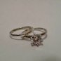 .925 Sterling Silver Wedding Set CZ Engagement Ring RoundCut Size 10 New w87