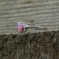 .925 Sterling Silver ring CZ Heart size 3-12 Kids Midi Opal Pink Ladies New