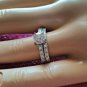 .925 Sterling Silver Wedding Ring Set CZ Round Cut Engagement size 5-10 New w11