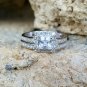 .925 Sterling Silver Wedding set size 7 CZ Engagement Ring Bridal Ladies New w57