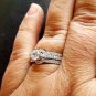 .925 Sterling Silver Wedding Set Size 7 CZ Engagement Ring Bridal Ladies New w45