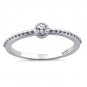 925 Sterling Silver Ring size 10 CZ Beaded Midi Solitaire Ladies Fashion New x56