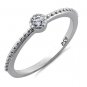 925 Sterling Silver Ring size 10 CZ Beaded Midi Solitaire Ladies Fashion New x56
