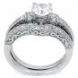.925 Sterling Silver Wedding Set Size 8 CZ Round Cut Engagement Ring New w68