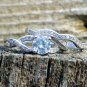 .925 Sterling Silver Wedding Set CZ ring size 6 Engagement Bridal Ladies New z38