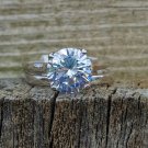 .925 Sterling Silver Wedding ring set size 8 CZ Engagement Bridal New z46