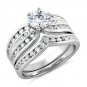 .925 Sterling Silver Wedding set size 7 CZ Round cut Engagement ring New w04