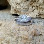 .925 Sterling Silver Wedding set size 6 CZ Engagement Ring Bridal Ladies New w57
