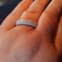925 Sterling Silver Ring Size 8 CZ WEDDING BAND Engagement Bridal Ladies New v66