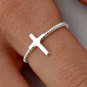 .925 Sterling Silver Ring size 10 Cross Christian Midi Thumb Ladies New q01