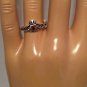 .925 Sterling Silver Ring CZ Size 4 Heart Claddagh Garnet Ladies Midi New r83