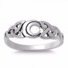 .925 Sterling Silver ring size 10 Celtic Moon Trinity Triquetra Trinity New p46