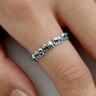 .925 Sterling Silver Ring size 10 Elephant Ladies Midi Knuckle Thumb New p79