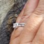 .925 Sterling Silver Wedding Ring Set CZ Engagement Bridal Ladies Size 5 New z53