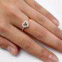 .925 Sterling Silver Ring Size 8 CZ Heart Engagement Promise Bridal Midi New x17