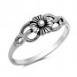.925 Sterling Silver Ring size 8 Celtic Rose Midi Knuckle Flower Ladies New