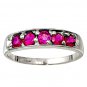 .925 Sterling Silver Ring size 4 CZ Kids Midi Ladies Red Ruby Fashion New b67