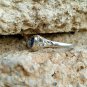 .925 Sterling Silver Ring size 4 Heart Baby Kids Blue Sapphire Midi Ladies New