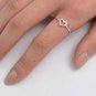 925 Sterling Silver Ring Heart Knuckle Midi Girls Thumb Open Size 10 New b57