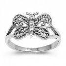 .925 Sterling Silver Ring size 7 Butterfly Midi Fashion Ladies Knuckle New b82