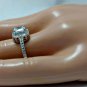 .925 Sterling Silver ring size 6 CZ Engagement Wedding Princess Cut Halo New v35