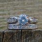 .925 Sterling Silver Wedding Ring Set CZ Engagement Bridal Ladies Size 6 New z48