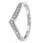 .925 Sterling Silver Ring Size 8 CZ Round Cut Band Engagement Chevron New v89
