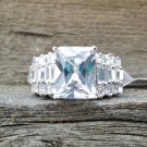 .925 Sterling Silver Ring size 9 CZ ENGAGEMENT Wedding Bridal Ladies New v68