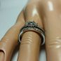 .925 Sterling Silver Wedding Set Size 9 CZ Round Cut Engagement Ring New z01