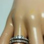 .925 Sterling Silver Wedding Set Size 9 CZ Round Cut Engagement Ring New z01
