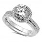 .925 Sterling Silver Wedding Ring Set CZ Round Cut Engagement Size 9 New z43