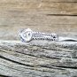 .925 Sterling Silver Ring size 7 CZ Infinity Midi Blue Sapphire Ladies New v46