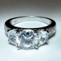 .925 Sterling Silver Ring Size 10 CZ Round Cut Engagement Wedding New v71